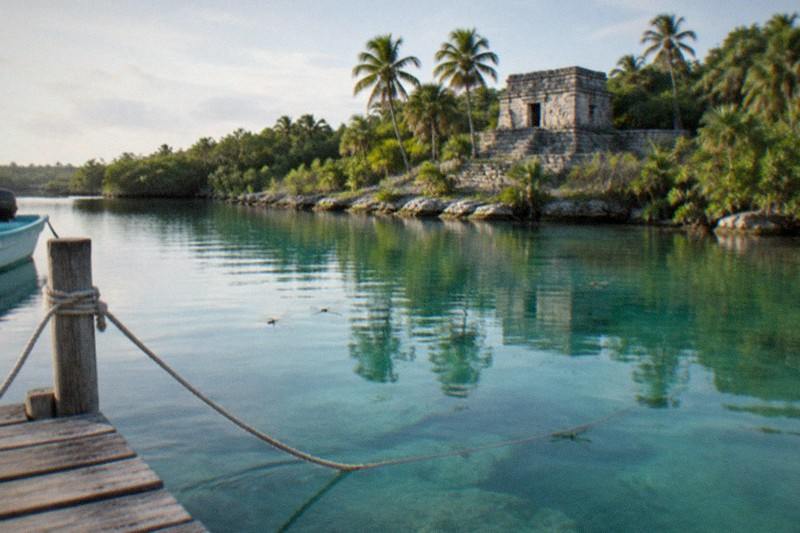 The quiet jungle ruins and lagoon at Muyil and Sian Ka'an near Tulum
